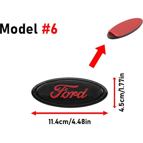 (11,4 x 4,5 cm, modèle 6) - Emblème avant de capot/coffre, autocollant, accessoires compatibles avec Ford Focus, Mustang, Fiesta, Puma, Ranger, Kuga, MK7 MAX, F150, Mondeo et Escape (1/5)