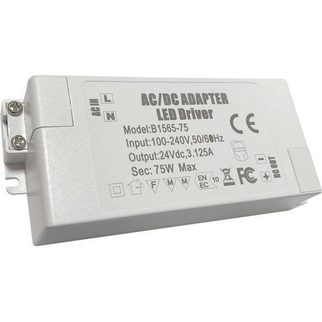 Alimentation LED 24V DC 75W 3.1A 100-240V
