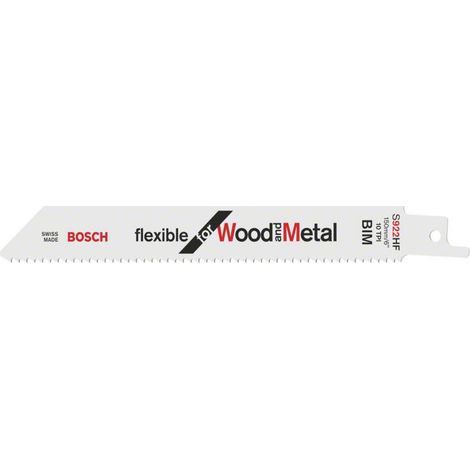 Bosch Accessories 2608656016 Säbelsägeblatt S 922 HF, Flexible for Wood and Metal, 5er-Pack Sägeblat