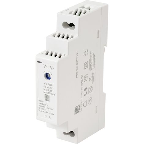 TRU COMPONENTS TC-13713360 Hutschienen-Netzteil (DIN-Rail) Verbrauch (StandBy) 0.3 W 5 V/DC 2.4 A 12 (1/5)