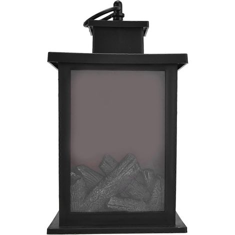 Lanterne de cheminée LED portable avec poignée suspendue, décoration de simulation, kit de survie, lumière chaude (1/4)