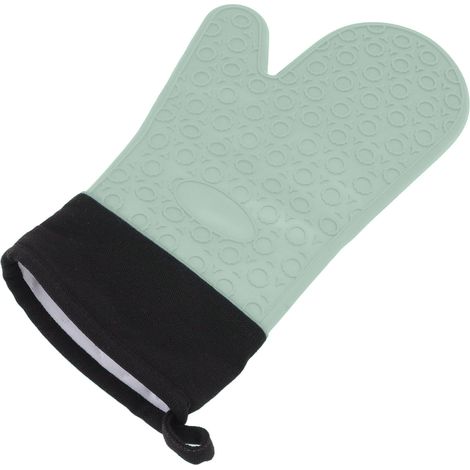 Gants de cuisine en silicone antidérapants, résistants aux hautes températures, 2 doigts, verts. (1/5)