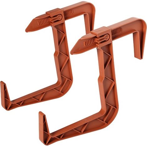 Support de pot de fleurs pour jardinière de balcon Draco rouge terre cuite, lot de 2 pièces.