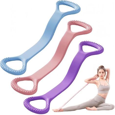Set mit 3 Widerstandsbändern in Form von 8 Widerstandsbändern für das Heimtraining, dehnbare Pilates-Übungsbänder, Bänder (1/5)