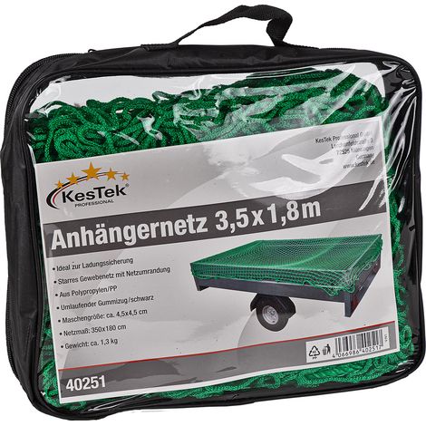 Kestek Anhängernetz Gepäcknetz Abdecknetz 1,8 x 3,5 m grün zur Ladungssicherung (1/3)
