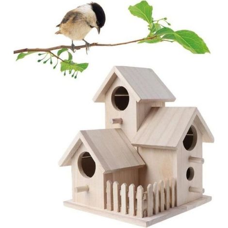 Nichoir Bois 20.5x15.5x15.5 cm Jardin Extérieur 1 Pièce (1/4)
