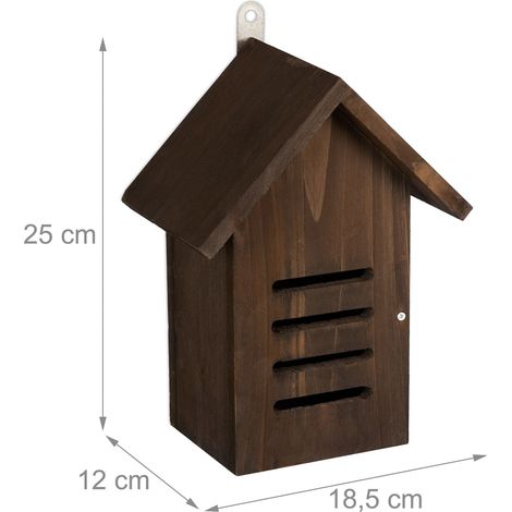 Hotel de insectos refugio colgante jardín apertura fácil 25 x 15 x 10 cm de madera natural 130015258 (1/4)