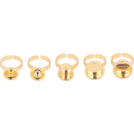 5 pièces Anneau Porte-pigment Microblading en Acier Inoxydable, Support pour Colle à Cils et Encres de Tatouage Doré (1/5)