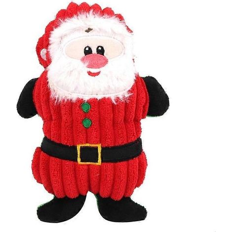 Jouet de dentition en peluche douce pour chien, avec fonction sonore un cadeau de Noël pour votre chiot motif Père Noël pour nettoyer les dents. (87 caractères) (1/4)