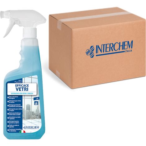 Scatola 6 spray detergente Efficace Vetri 750 ml