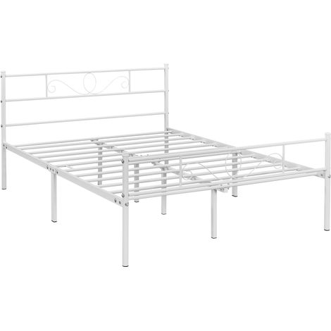Homevive Cama de Metal Doble Cama Hierro Grande para colchón de 140 x 200 cm Cama Industrial Estructura Metal Blanco (1/5)
