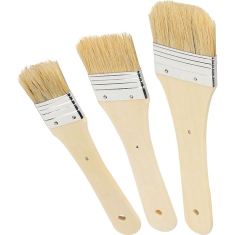 Lot de 3 pinceaux à manche long et à poils larges pour peinture acrylique et à l'huile, stylos de coloriage (1/5)