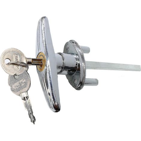 Kit de verrouillage à poignée en T pour porte de garage avec 2 clés, verrou universel pour porte de cabanon. (1/4)