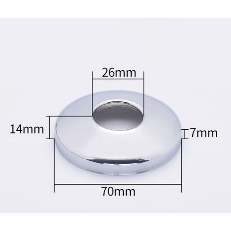 26mm  Collier Acier Chromé Soupape Trou Couverture Robinet Rosace 14mm Taille(10 Pcs)