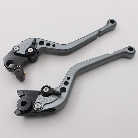 Convient aux motos KTM 690 Enduro R : poignée de frein réglable en alliage modifiée, biellette de direction (tige longue grise). (1/4)