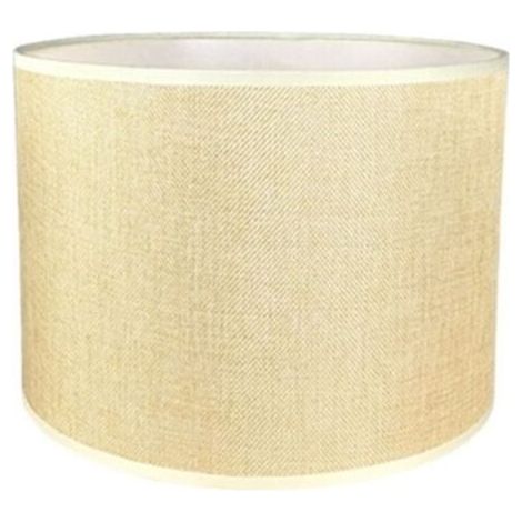 Pair Handgefertigter zylindrischer Lampenschirm aus Leinen für Tisch-, Pendel- und Stehlampen (Beige, Durchmesser 33 cm x Höhe 23 cm)