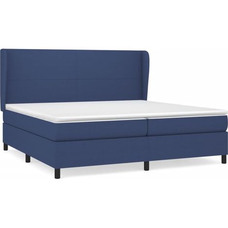 Maison Exclusive - Cama box spring con colchón tela azul 200x200 (1/5)