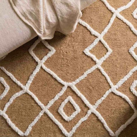 Tapis en jute tufté motifs géométriques 120x170cm (1/5)