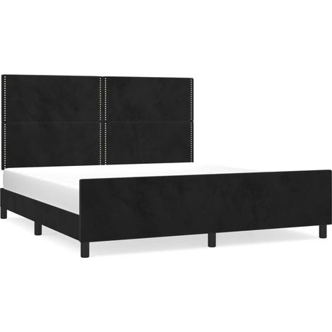 Maison Exclusive - Giroletto con Testiera Nero 180x200 cm in Velluto (1/5)