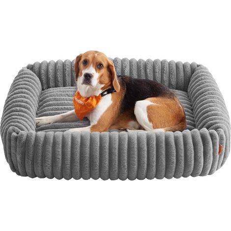 Feandrea Panier pour Chien, Panier Orthopédique de Taille Moyenne, Coussin Chien Lavable, Moelleux, Rembourrage Doux, 71 x 55 x 18 cm, Gris Tourterelle PGW311GD01 (1/5)