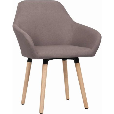 Maison Exclusive - Esszimmerstühle 2 Stk. Taupe Stoff (1/5)