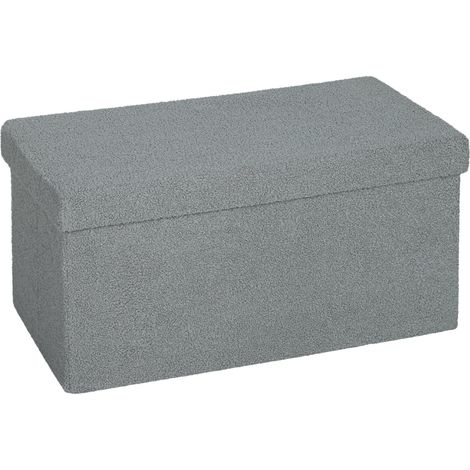 Aufbewahrungshocker, Polsterbank mit Stauraum und Deckel für Wohnzimmer, Schlafzimmer, Flur, Dunkelgrau