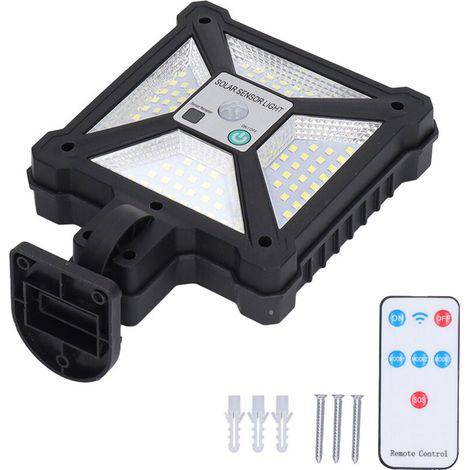 Lampe solaire extérieure à détecteur de mouvement, étanche IP65, LED avec télécommande pour allée ou clôture (1/5)