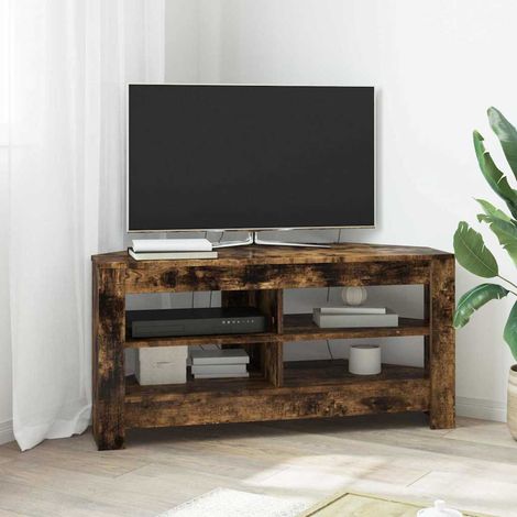 vidaXL MeubleTVd'Angle Chêne fumé 102 x 40,5 x 45 cm Bois d'ingénierie