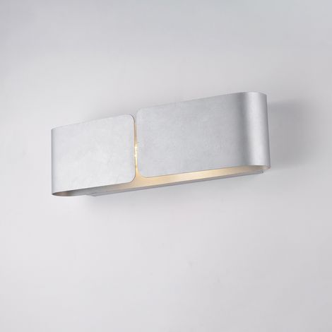 Hug - Wandleuchte mit lasergeschnittenem Diffusor aus weiß lackiertem Eisen mit antikem Silberdekor, 2 Lichter .45 - P.10 - BL316-AP2-ARG