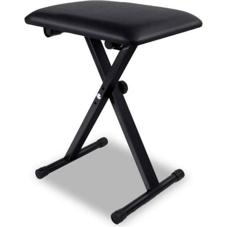 Banquette Piano - Hauteur Réglable 40-48 cm - Structure Acier - Assise PU Noir - Pour Piano Clavier - 1 Pièce (1/5)