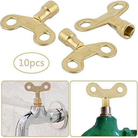Clé De Purge De Radiateur - Ouverture Carrée 10 Pièces - Pour Système De Chauffage Central - Usage Domestique Et Professionnel - Lot De 10 (1/5)