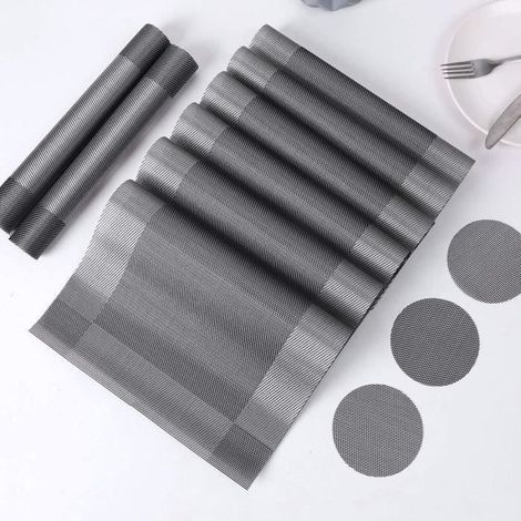 Set de Table PVC Antidérapant Lavable Résiste à la Chaleur Rectangulaire Sets de Table.45 x 30 CM Lot de 6 (1/4)
