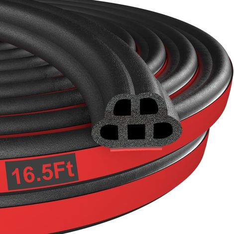 m universeller, selbstklebender Dichtungsstreifen für Autotüren, doppellagig, 5 Löcher, Wetterstreifen für Auto, LKW, SUV, Wohnmobil
