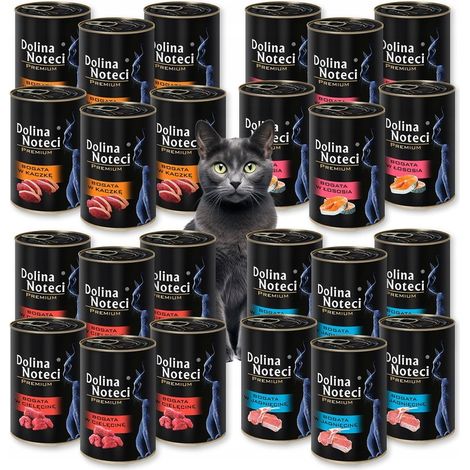 Nassfutter für Katzen in Gelee, Dolina Noteci Premium-Geschmacksmischung, 24 x 400 g