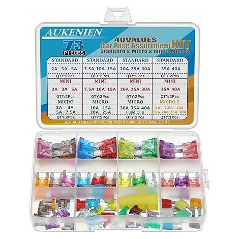 AUKENIEN Autosicherungen 40 Werte, Mini Micro Micro2 73 Stück. (1/3)