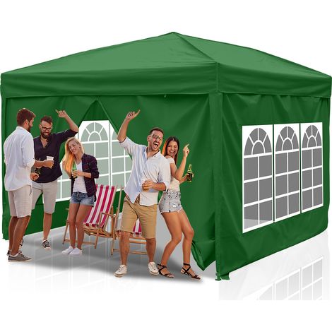 Jiubiaz Faltpavillon 3x3 m wasserdicht – Pavillon faltbar mit UV-Schutz 50+, Gartenzelt & Partyzelt mit 4 Seiten, ideal für Garten, Camping, Hochzeit & Strand Grün (1/5)