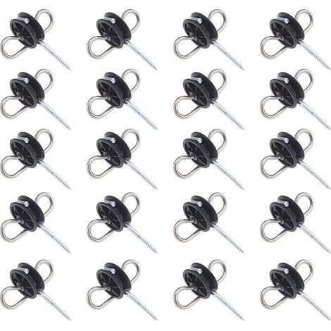20pcs Double Eyelet Anchor Handle Insulators for Low Impedance Electric Fence (1/5)