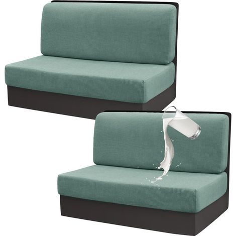 Fodere per cuscini RV Gollense, impermeabili ed elasticizzate, set da 2 (2 schienali + 2 cuscini seduta), verde chiaro