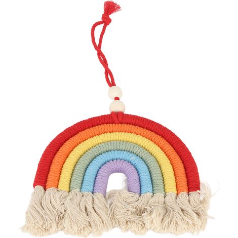 Tresse multicolore pendentif voiture décoration ceinture mot clochette cuivre suspension auto maison (1/5)