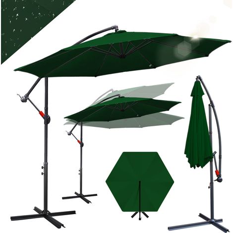 Wolketon Sonnenschirm 3m Grün – Natürlicher Gartenschirm für Garten, Terrasse & entspannte Sommertage