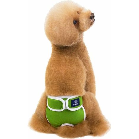 Washable Female Dog Diaper, Absorbent Sanitary Pants for Female Dogs, Reusable Diapers for Dogs and Cats, Hygienic Pants for Female Dogs, Green XL (1/5)