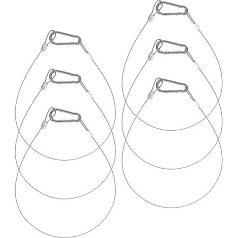 Câble de sécurité antivol flexible en acier inoxydable, lot 6, crochet pour éclairages standard et (1/5)