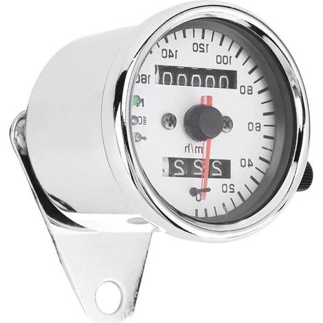 Compteur de vitesse/odomètre pour moto - Affichage des données de conduite - Boîtier en acier inoxydable - 10 x 9 x 7 cm - Argent (1/5)