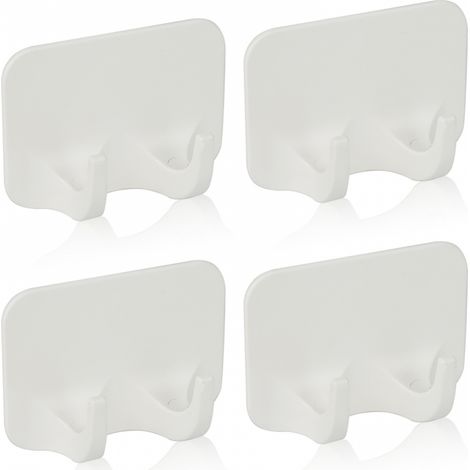 Lot de 4 crochets salle de bain étanches crochets amovibles crochets sans couture serviette adhésifs plafond de bain pour la maison muraux sans clous (1/5)