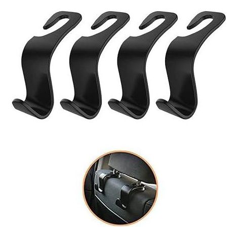 Kopfstützenhaken fürs Auto (4er-Set), tragbare Kopfstützenhaken, Rückenlehnen-Organizer, Haken für Handtaschen und Einkaufstaschen, Aufbewahrungshalterungen für SUVs, Haken (1/5)