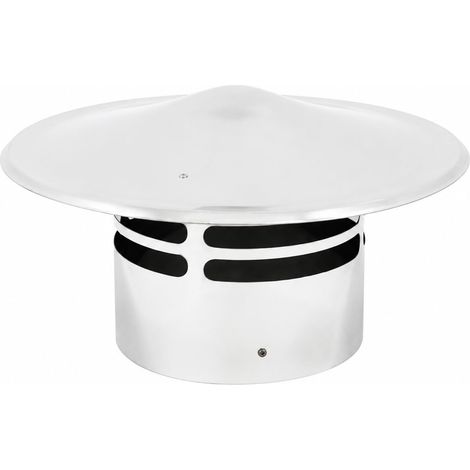 MAKA Comignolo di Esalazione, Terminale per Canna Fumaria Stufa a Pellet e Gas, Cappello Antipioggia Aspirafumo Inox Ø 80 mm (1/5)