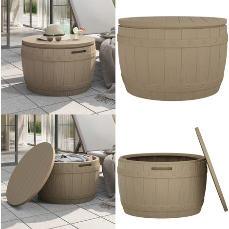 3-in-1 Gartenbox Hellbraun Polypropylen - Gartendekoration - Gartenaufbewahrung - Gartenmöbel - Sitzbank - Outdoor Möbel - Home & Living