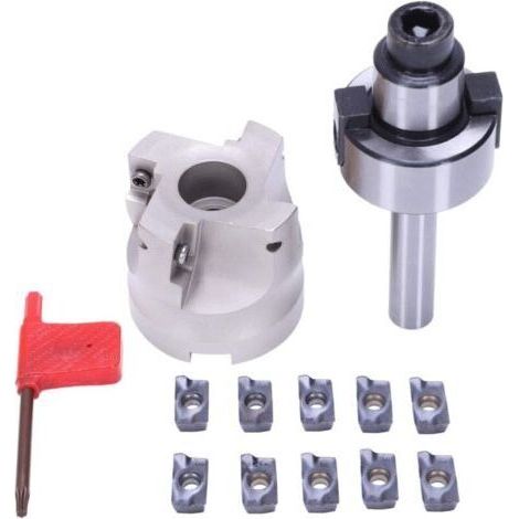 AC12 FMB22 + 400R Fraise à angle droit 50 mm + 10 pièces pièces en métal dur APMT1604 avec clé pour outils de fraisage (1/4)