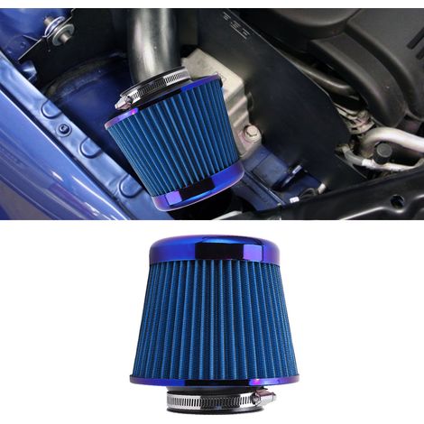 Fahrzeugmodifikation: 3-Zoll (76 mm) Universal-Hochleistungs-Ansaugfilter mit farbigem, pilzförmigem Kopf (blau). (1/5)