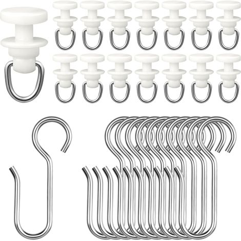 100 Pièces Crochet de Rideau Rail Set, 50 Pièces Crochet Rideau Rail Glisseur avec 50 Pièces Crochets en Métal, Rouleaux De Tringle à Rideaux Glissières, pour Porte et Fenêtre Rideau de Douche (1/5)